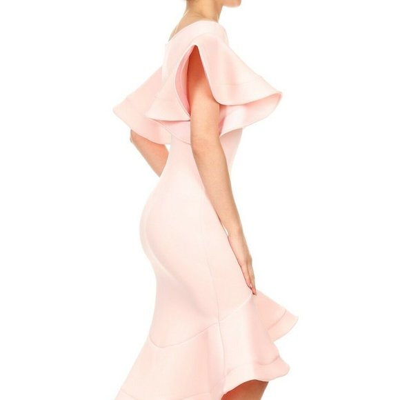 LA Fatima Blush Short Sleeve Midi Party Dress - Picture 2 of 5